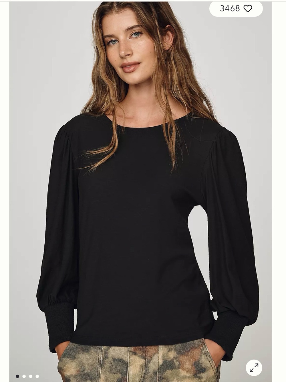 Nation Los Angeles Loren Puff Sleeve Pima Cotton Tee , Large